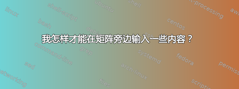 我怎样才能在矩阵旁边输入一些内容？