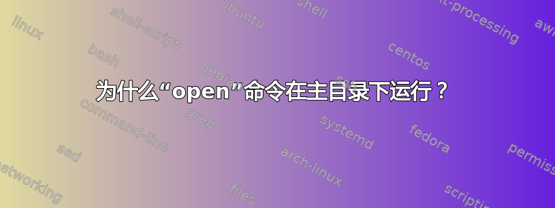 为什么“open”命令在主目录下运行？