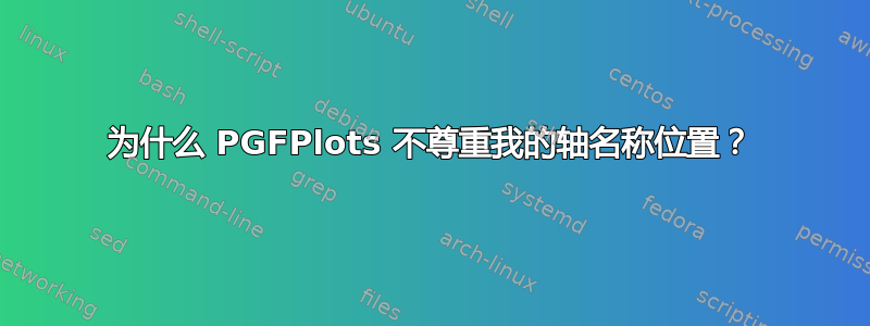 为什么 PGFPlots 不尊重我的轴名称位置？