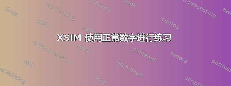 XSIM 使用正常数字进行练习