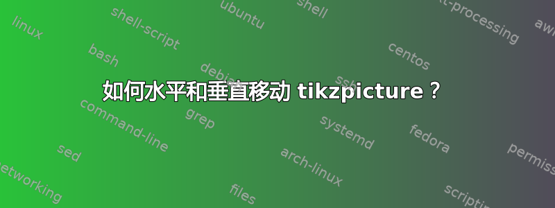 如何水平和垂直移动 tikzpicture？