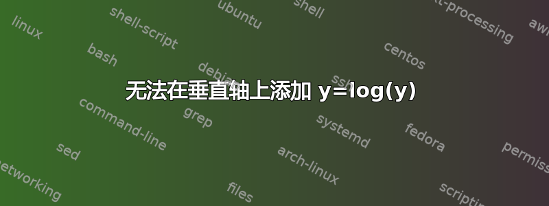 无法在垂直轴上添加 y=log(y)