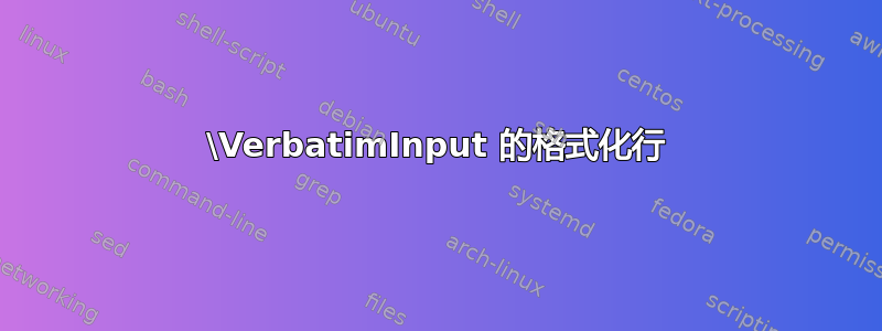 \VerbatimInput 的格式化行