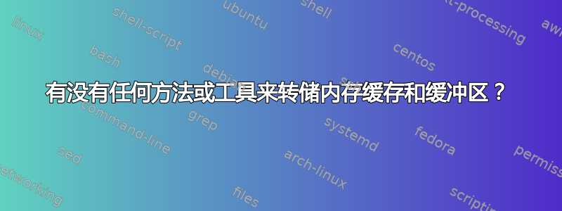 有没有任何方法或工具来转储内存缓存和缓冲区？