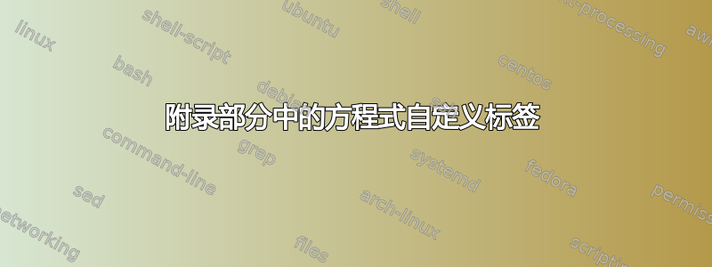 附录部分中的方程式自定义标签