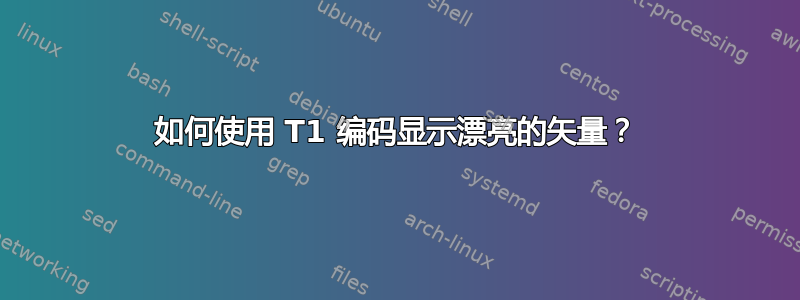 如何使用 T1 编码显示漂亮的矢量？