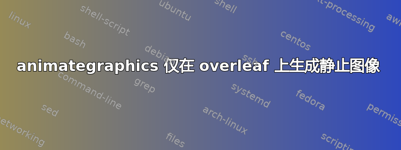 animategraphics 仅在 overleaf 上生成静止图像