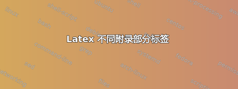 Latex 不同附录部分标签