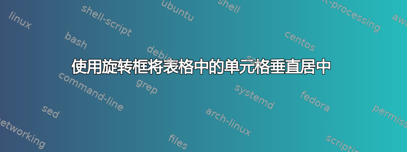 使用旋转框将表格中的单元格垂直居中