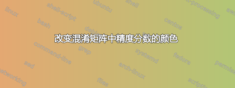 改变混淆矩阵中精度分数的颜色