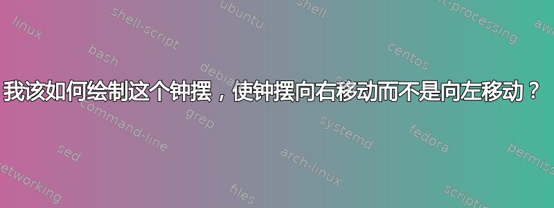 我该如何绘制这个钟摆，使钟摆向右移动而不是向左移动？