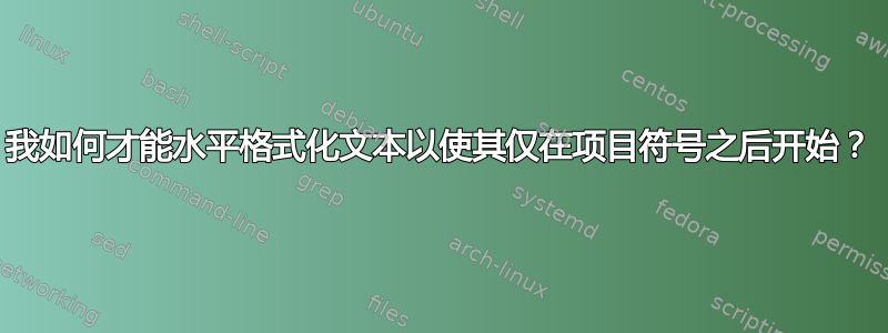 我如何才能水平格式化文本以使其仅在项目符号之后开始？