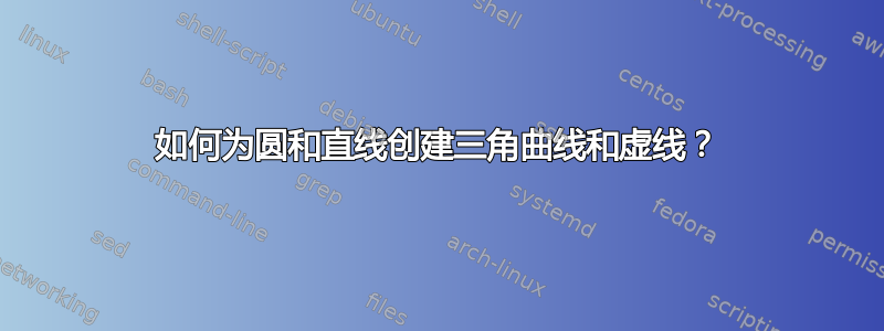 如何为圆和直线创建三角曲线和虚线？