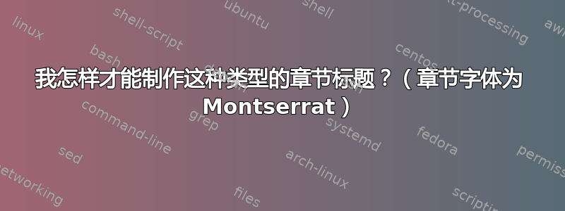 我怎样才能制作这种类型的章节标题？（章节字体为 Montserrat）