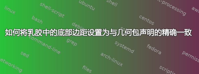 如何将乳胶中的底部边距设置为与几何包声明的精确一致