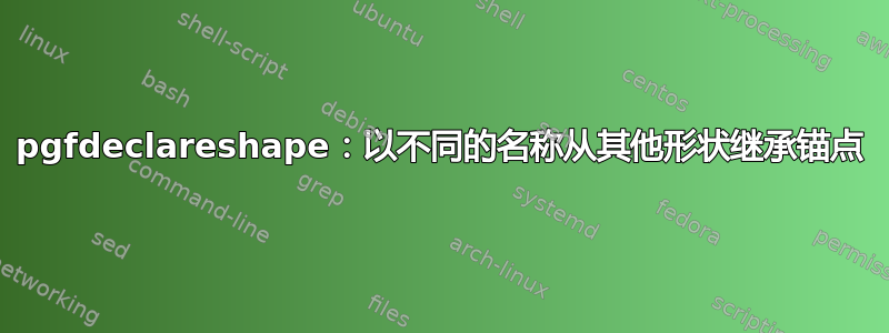 pgfdeclareshape：以不同的名称从其他形状继承锚点