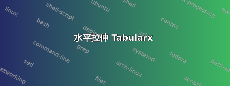 水平拉伸 Tabularx