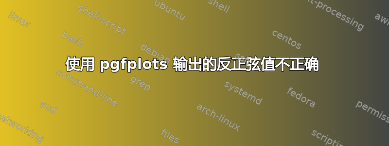 使用 pgfplots 输出的反正弦值不正确