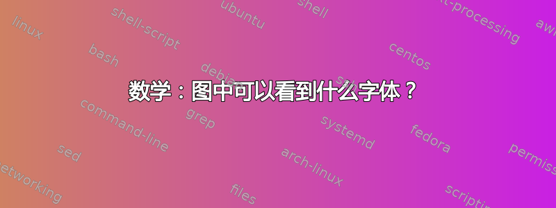 数学：图中可以看到什么字体？