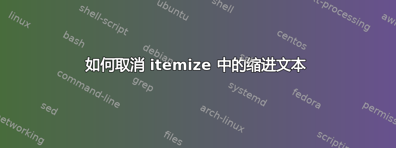 如何取消 itemize 中的缩进文本