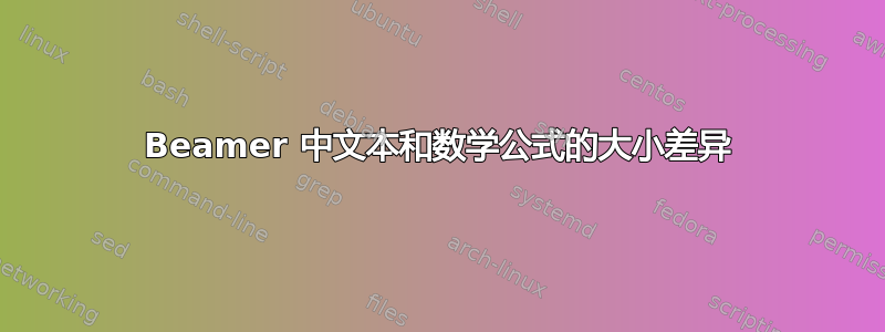 Beamer 中文本和数学公式的大小差异