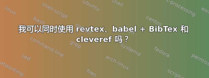 我可以同时使用 revtex、babel + BibTex 和 cleveref 吗？