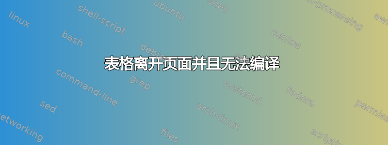 表格离开页面并且无法编译