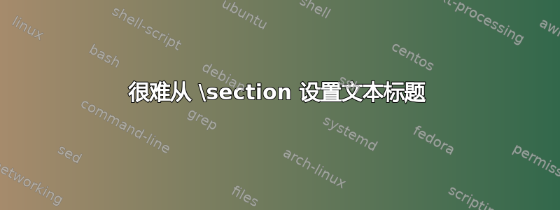 很难从 \section 设置文本标题