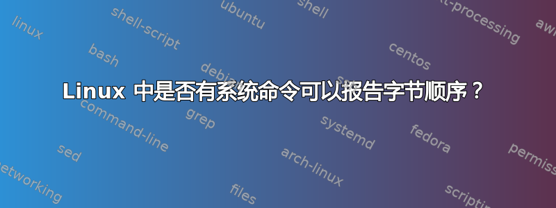 Linux 中是否有系统命令可以报告字节顺序？