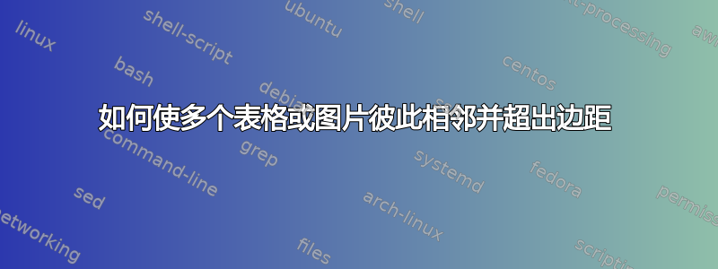 如何使多个表格或图片彼此相邻并超出边距