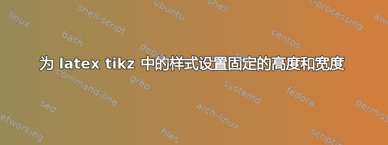 为 latex tikz 中的样式设置固定的高度和宽度