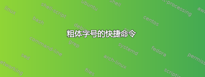 粗体字号的快捷命令