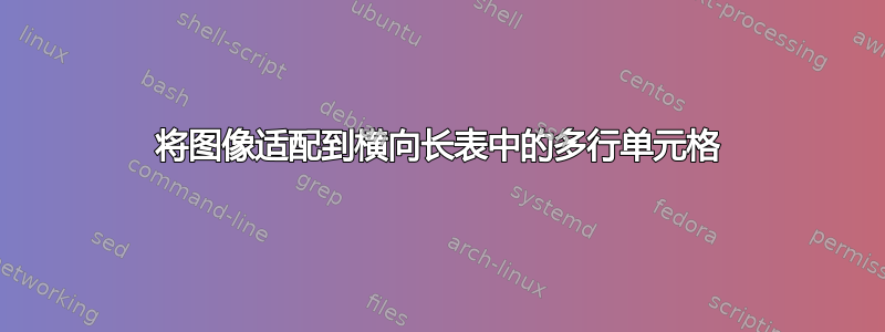 将图像适配到横向长表中的多行单元格