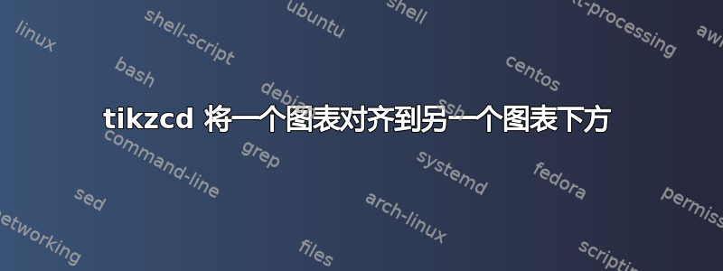 tikzcd 将一个图表对齐到另一个图表下方