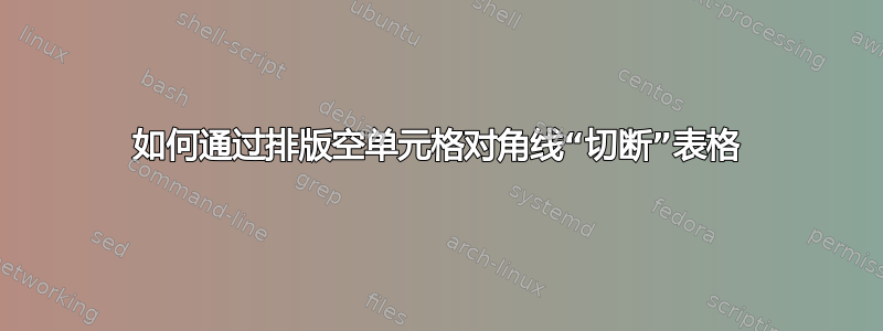 如何通过排版空单元格对角线“切断”表格