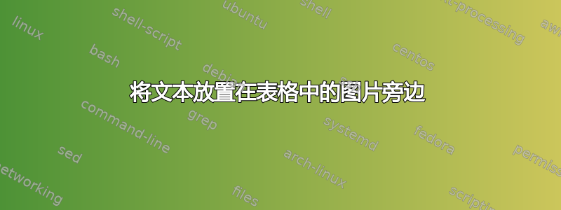 将文本放置在表格中的图片旁边