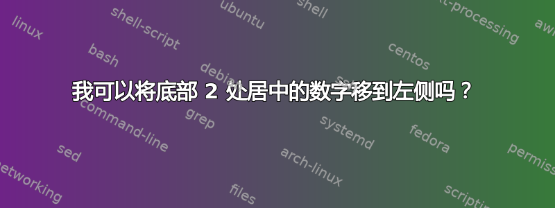 我可以将底部 2 处居中的数字移到左侧吗？