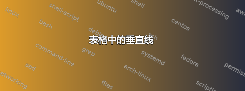 表格中的垂直线