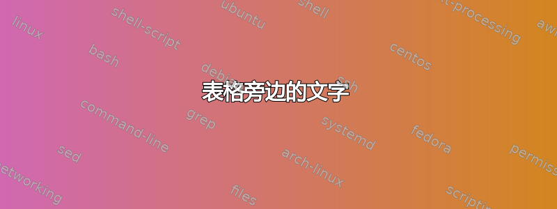 表格旁边的文字