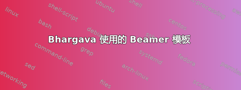 Bhargava 使用的 Beamer 模板