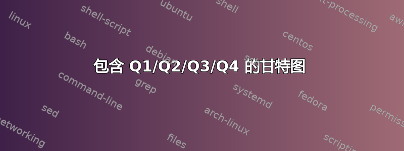 包含 Q1/Q2/Q3/Q4 的甘特图