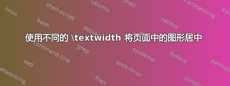 使用不同的 \textwidth 将页面中的图形居中