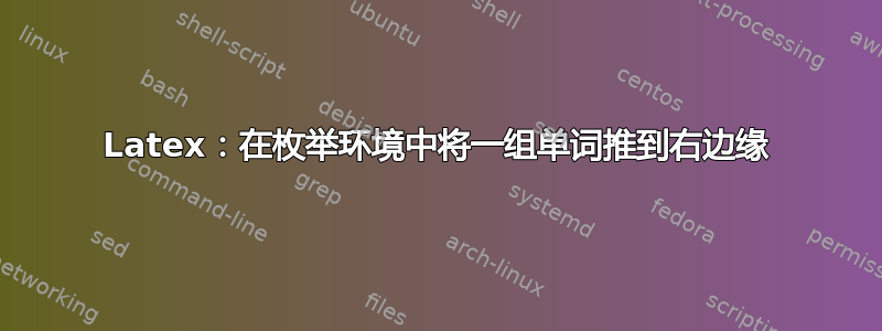 Latex：在枚举环境中将一组单词推到右边缘