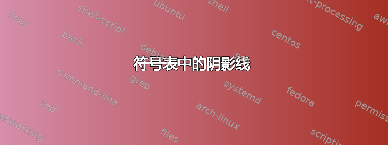 符号表中的阴影线