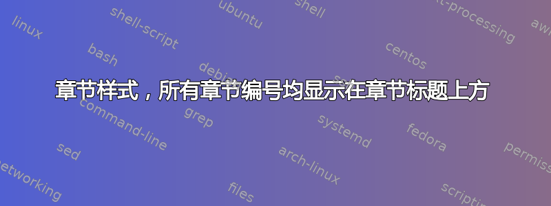 章节样式，所有章节编号均显示在章节标题上方