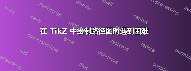 在 TikZ 中绘制路径图时遇到困难