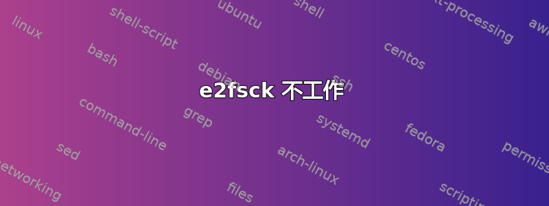 e2fsck 不工作