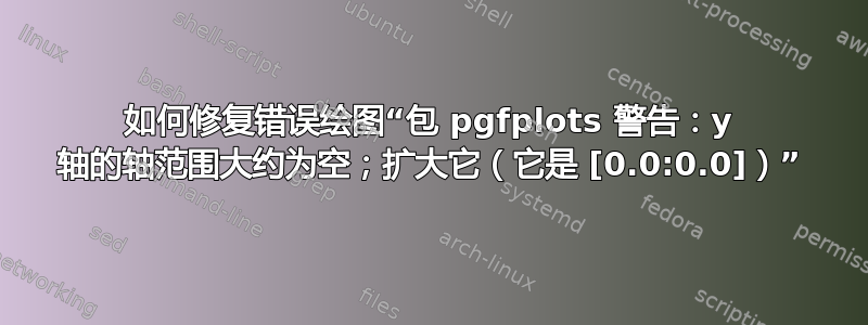 如何修复错误绘图“包 pgfplots 警告：y 轴的轴范围大约为空；扩大它（它是 [0.0:0.0]）”