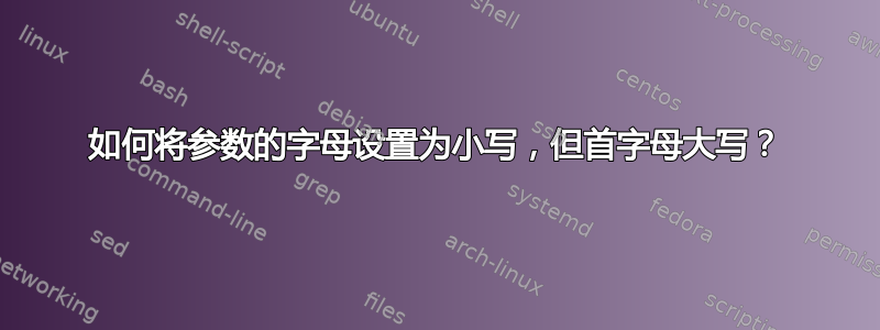 如何将参数的字母设置为小写，但首字母大写？