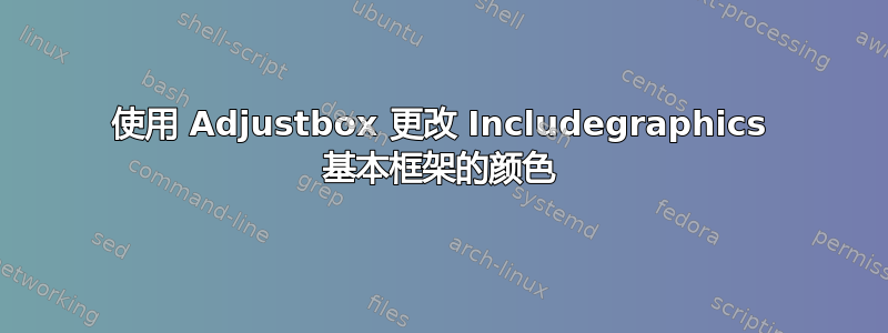 使用 Adjustbox 更改 Includegraphics 基本框架的颜色